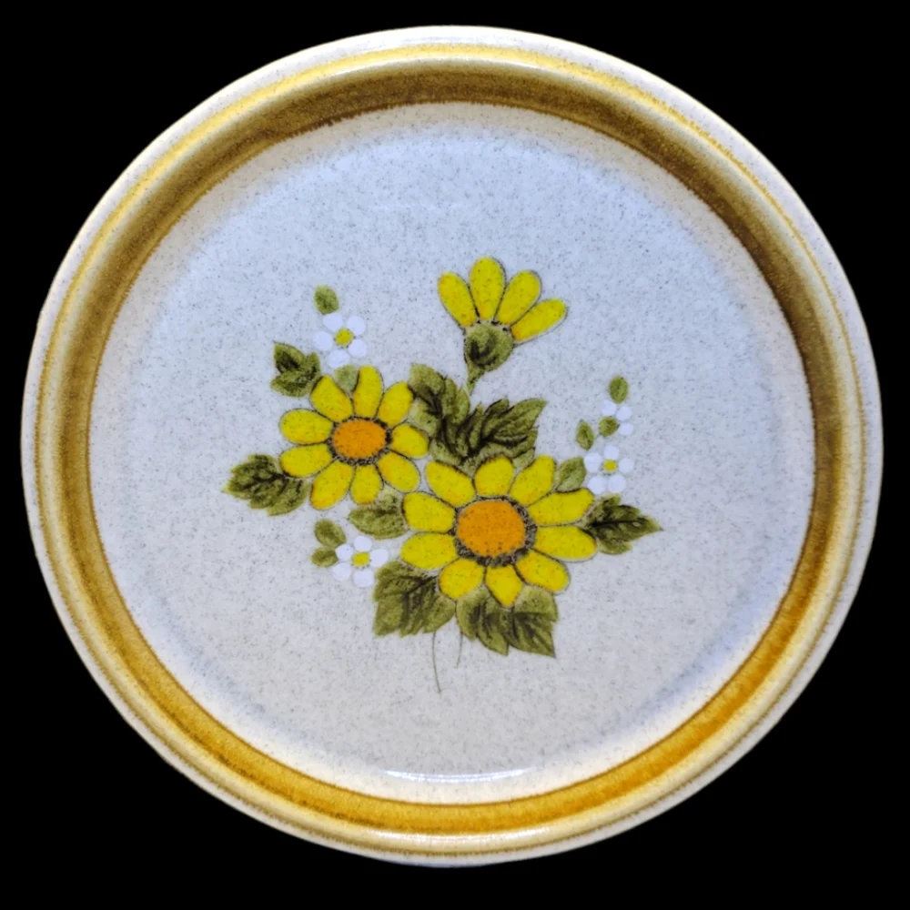 Vtg Salad Dessert Plate Mikasa Stone Manor Melissa Flowers Leaves Stoneware